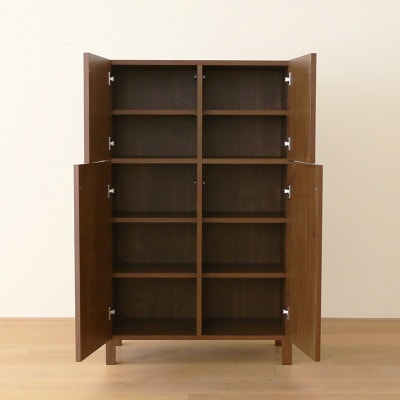 天然木製 リビング収納 レッチェ80ハイキャビネット ウォルナット【10年保証】【高野木工】【配送不可地域：離島】