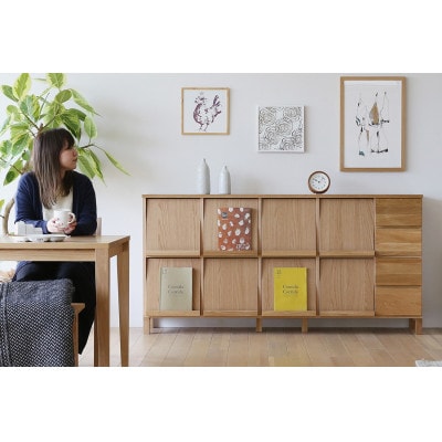 本棚  レッチェ 180マガジンレコードラック オーク【10年保証】【高野木工】【配送不可地域：離島】