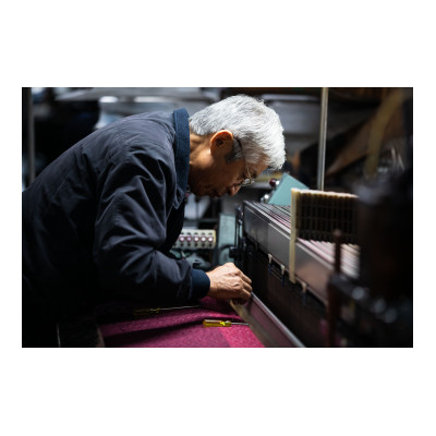 筑後市産織物　紳士用甚平(しじら織・無地) 黒 Mサイズ