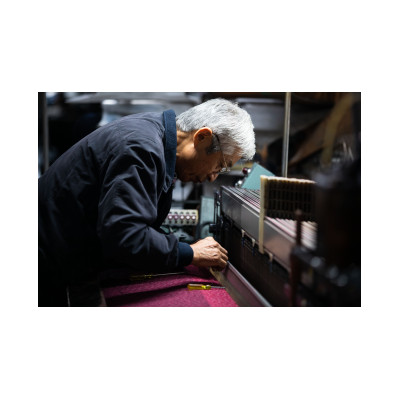 筑後市産の織物　紳士用甚平(しじら織・無地) 黒 Lサイズ