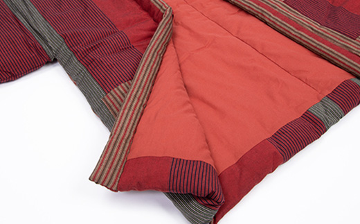 60双糸縞袢天　赤
