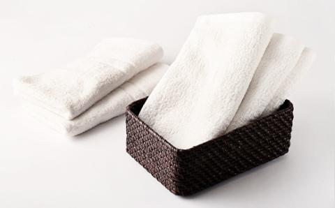 【日本製】 ナチュラルコットン ハーフサイズバスタオル (オフホワイト) 2柄 5枚セット