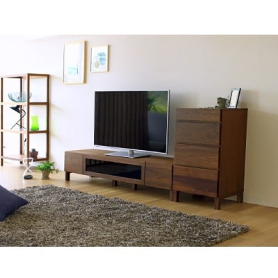 天然木製 チェスト 引出し レッチェ50サイドチェスト ウォルナット【10年保証】【高野木工】