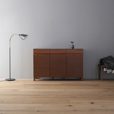 天然木製 リビング収納 レッチェ134キャビネット ウォルナット【10年保証】【高野木工】