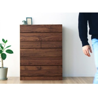 木製 洋服収納 チェスト 箪笥 レッチェ90ハイチェスト ウォルナット【10年保証】【高野木工】