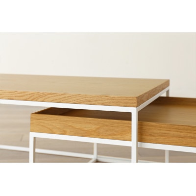 リニエ リビングテーブル ホワイトオーク/フレーム:ホワイト