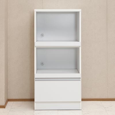 幅59cmコンパクトサイズ レンジ台 スイム【カラー:ホワイト】【配送不可地域：離島】