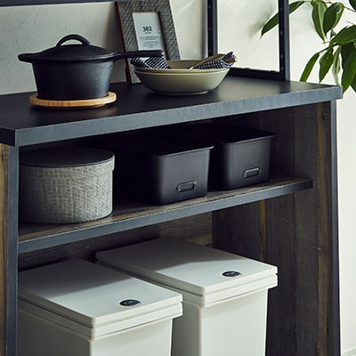 食器棚・レンジ台 アイン(上台棚板タイプ)幅89.7cm【カラー:ブルックリン】【配送不可地域：離島】