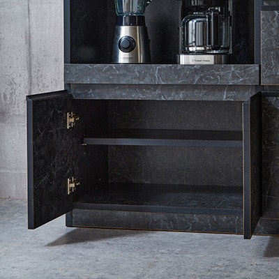 キッチンカウンター レンジ台 レンジボード アンサンブル 幅178.6 【カラー:アッシュグレイ】【配送不可地域：離島】