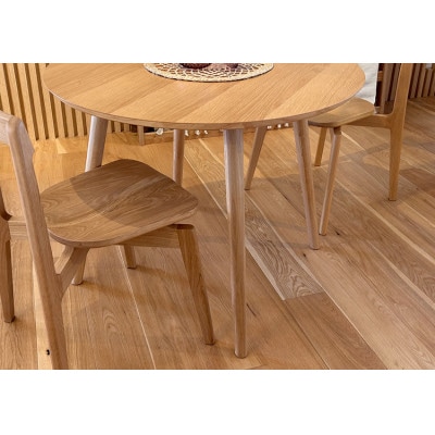 マルーン ダイニングテーブル 直径90cm ホワイトオーク