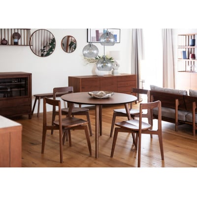 マルーン ダイニングテーブル 直径105cm ウォルナット