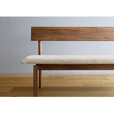 アルコ ダイニングソファ ウォルナット W150cm  チャート6:キャメル