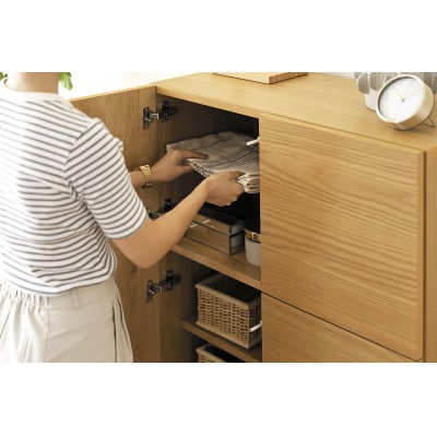 天然木製 リビング収納 レッチェ80ハイキャビネット ホワイトオーク【10年保証】【高野木工】【配送不可地域：離島】