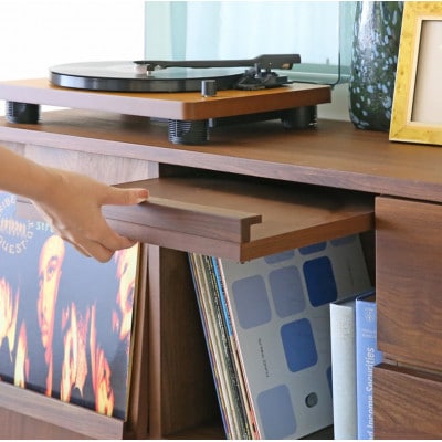 本棚  レッチェ 77マガジンレコードラック ウォルナット【10年保証】【高野木工】【配送不可地域：離島】