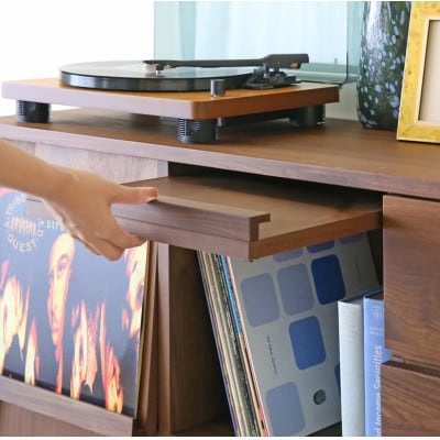 本棚  レッチェ 105マガジンレコードラック ウォルナット【10年保証】【高野木工】【配送不可地域：離島】