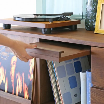 本棚  レッチェ 180マガジンレコードラック ウォルナット【10年保証】【高野木工】【配送不可地域：離島】