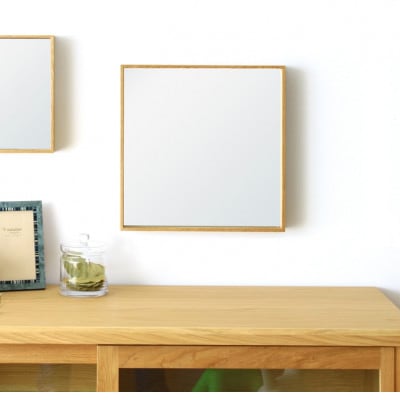 ボックスミラー 35cm角 オーク【天然木製】【高野木工】