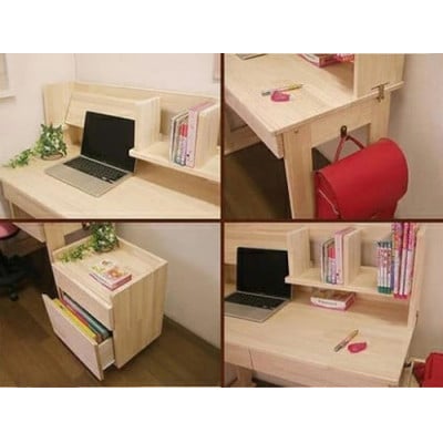 ハンドメイド天然木パイン材デスク(学習机)「リード」3点セット