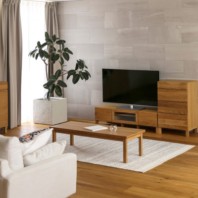 天然木製 TVボード 幅120cm　レッチェ120TVホワイトオーク材【十年保証】【高野木工】