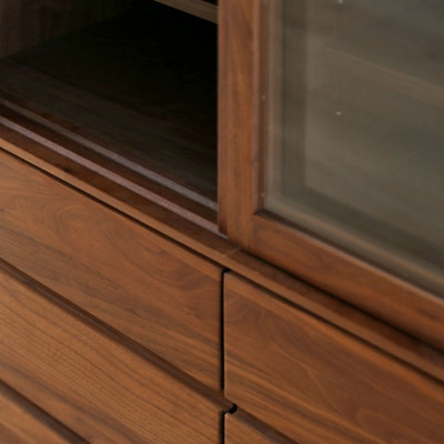 引き戸型食器棚 カノ85ローカップボード ウォルナット材【10年保証】【高野木工】