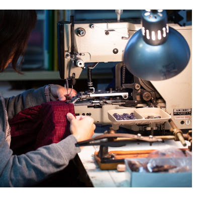 筑後市産織物で作った　割烹着　紺