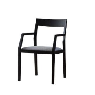 キールアームチェア ホワイトオーク黒塗装【高野木工】