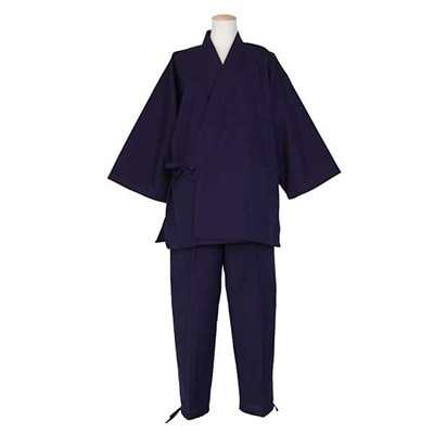 福岡県筑後市産　紳士無地作務衣　M　紺