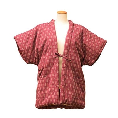 婦人刺し子柄やっこはんてん　ピンク