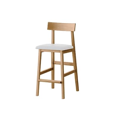 トールチェア ホワイトオーク/座面:Chrat7アイボリー【高野木工】