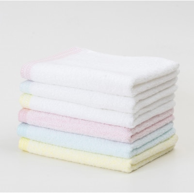 【日本製】パステルカラー タオル 6色・6枚セット