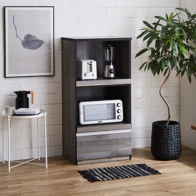 幅59cmコンパクトサイズ レンジ台 スイム【カラー:ブルックリン】【配送不可地域：離島】