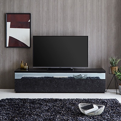 幅180cmブルックリン風テレビ台 フレッド【カラー:ストーンブラック】【配送不可地域：離島】