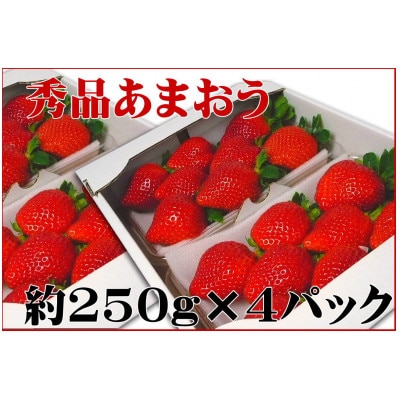[秀品]あまおう250g×4パック(M～2Lサイズ)【配送不可地域：離島】