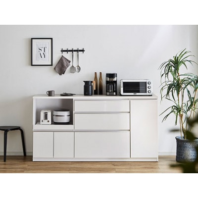 キッチンカウンター アンサンブル 幅178.6 【カラー:鏡面ホワイト】【配送不可地域：離島】