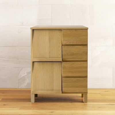 本棚  レッチェ 68マガジンレコードラック オーク【10年保証】【高野木工】【配送不可地域：離島】