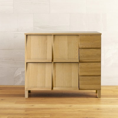 本棚  レッチェ 105マガジンレコードラック オーク【10年保証】【高野木工】【配送不可地域：離島】