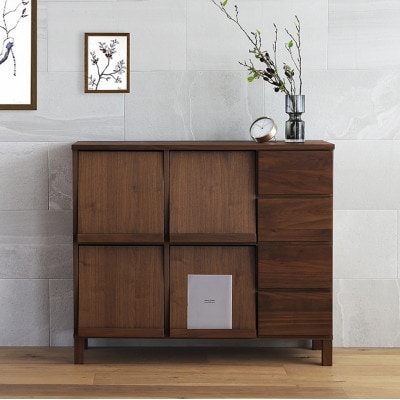 本棚  レッチェ 105マガジンレコードラック ウォルナット【10年保証】【高野木工】【配送不可地域：離島】