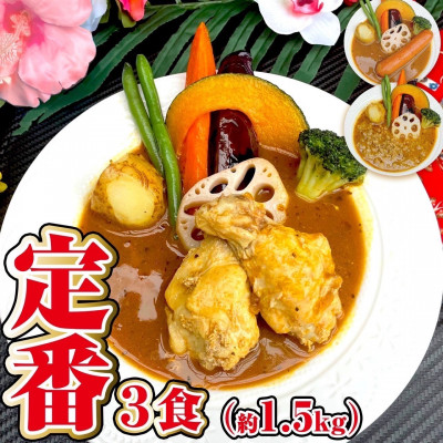 【定番】スープカレー定番3食セット(3～6人前))ジャングルスープカレー【配送不可地域：離島】