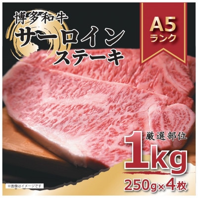 【A4～A5】博多和牛サーロインステーキセット　1kg(250g×4枚)(筑後市)【配送不可地域：離島】