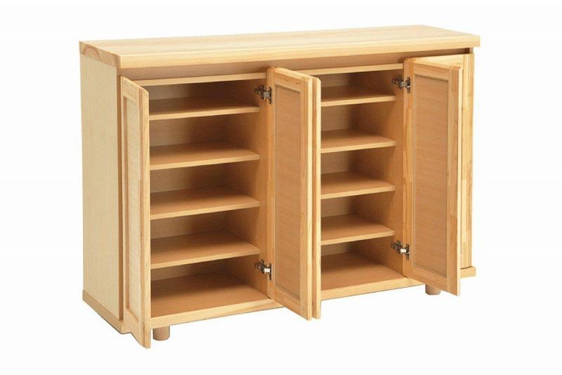 【幅150 奥行40 高さ97.5】レイン150ヒノキ無垢天板下駄箱（洋タイプ）