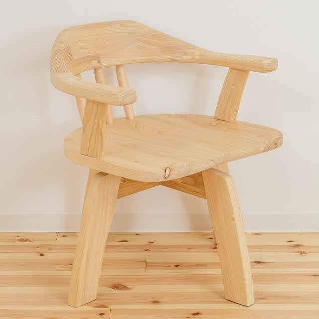 【幅58 奥行54 高さ67 座面高40】高さ変更可能 ヒノキダイニングチェアーC-623回転4脚セット