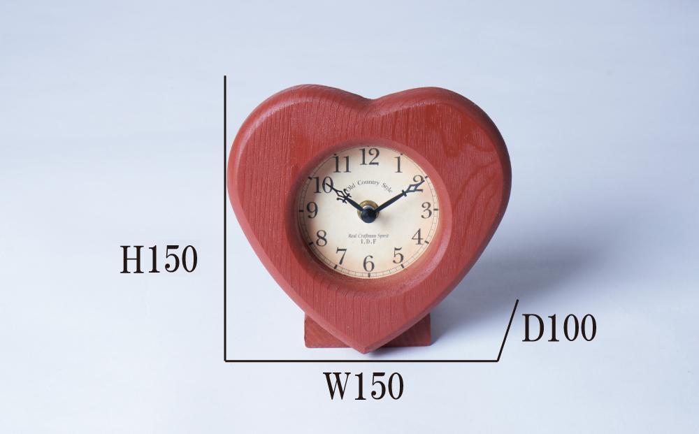 ハート置き時計 レッド