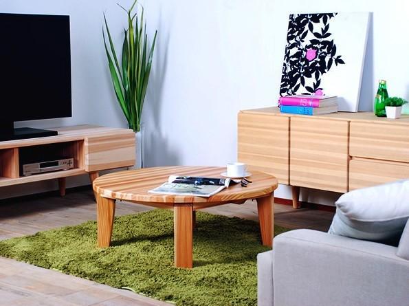 【大分県天領日田杉からうまれた】YENテーブル 90丸 国産杉