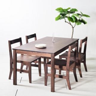 NO1ダイニング5点セット　ウォールナット無垢材　シンプルでスタンダードな飽きのこないデザイン