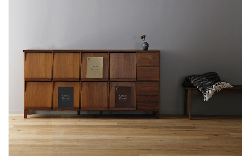 【開梱設置】高野木工 LECCE 180マガジンレコードラック ウォルナット【10年保証】