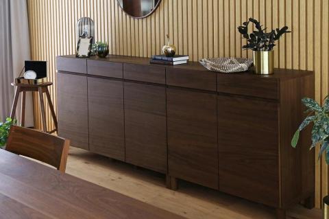 【開梱設置】高野木工 LECCE レッチェ 134キャビネット ウォルナット 【10年保証】