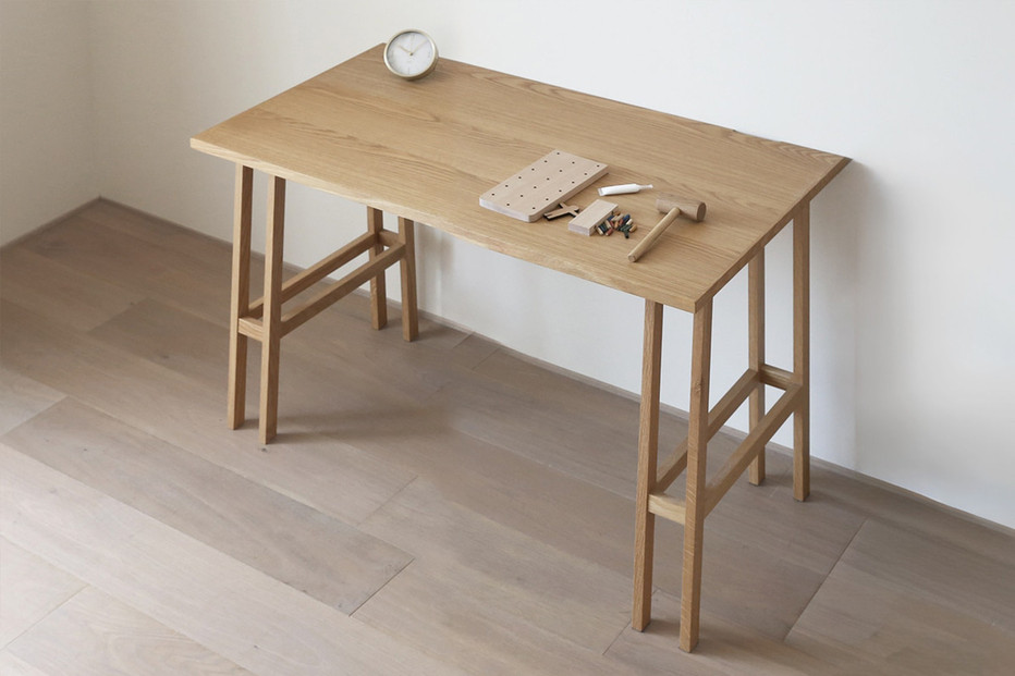 【開梱設置】高野木工 プレーンデスク SET1 オーク（W90×D55cm）【10年保証】