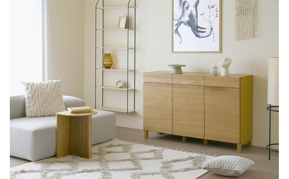 【開梱設置】高野木工 LECCE レッチェ 134キャビネット オーク【10年保証】