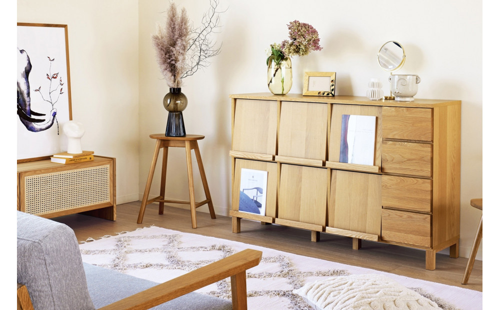 【開梱設置】高野木工 LECCE レッチェ 143マガジンレコードラック オーク【10年保証】