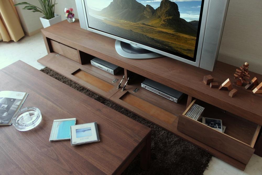 【ICHI TV Borad 2400mm】ウォールナット オイルフィニッシュ リモコン対応 シンプルで重厚なデザインのテレビボード